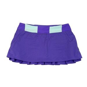 Lululemon Pace Setter Skort Skirt Purple Mint Pleated Tennis Golf Pickleball 12